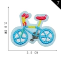 Colorful bicycle embroidery patch in yellow and blue, 3.5x2.8 cm DIY sewing accessory - Bicycle