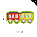 Cartoon red and yellow train embroidered iron-on patch measuring 2.1 cm by 4.5 cm - Cartoon Train A