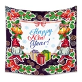 Bohemian New Year tapestry with gnomes and Happy New Year message for room decor - Gt100548 / 73*95CM (Short Plush)