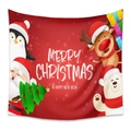 Christmas tapestry with Santa and reindeer on red background for holiday home decoration - 73*95CM (Brushed Fabric) / Red Cartoon Animal Christmas Style(GT100615)