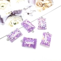 Pack of five purple resin candy pendants with sequins and Sweet text for DIY jewelry - Candy Bag - Purple (12578)