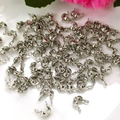 Silberne 14k Goldfilled Drahtschutz-Endstücke für DIY-Schmuck auf weißem Grund - 3mm / Platinierter (Farbbeständig)