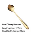 Cucchiaio a forma di fiore di ciliegio dorato, elegante agitatore da 12,5 cm - Cucchiaino sakura
