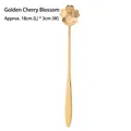 Cucchiaio miscelatore dorato in acciaio inossidabile con design a fiore di ciliegio - Cucchiaio lungo sakura