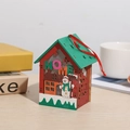 Wooden Christmas hanging house ornament with colorful HOME letters and snowman design - HOME Letter Snowman Style D