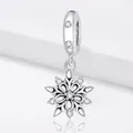 Sparkling S925 sterling silver snowflake charm bead with clear cubic zirconia stones - SCC1649(Snowflake Charm)