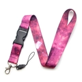 Lanyard with purple galaxy pattern, detachable plastic buckle and metal lobster hook - Pink Purple Galaxy (YZ20-9)