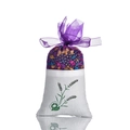 Purple lavender scent sachet for car and closet with white fabric pouch and mesh top - Cologne