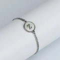 Bracelet en acier inoxydable argenté avec pendentif en nacre et lettre Z gravée - Lettre Z / Acier