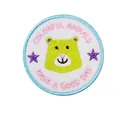 Cartoon bear embroidered patch with colorful stars and lettering, 6.7 cm diameter - Style 4-Cartoon Bear Round Badge