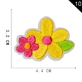 Écusson brodé fleur jaune et rose, taille 3.2x4.4 cm pour vêtements à faire soi-même - Style 10-Combo Fleur Cinq Couleurs