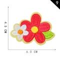 Cartoon animal flower embroidery patch in red and white colors for DIY clothes - Style 9-Red White Flower Combo