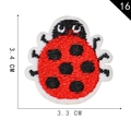 Self-adhesive cartoon ladybug embroidery patch in red and black colors, 3.4cm x 3.3cm size - Style 16-Red Black Ladybug