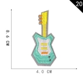 Mint green guitar embroidered patch for clothes and hats DIY accessory 8.6cm x 4.0cm - Style 20-Mint Green Electric Guitar
