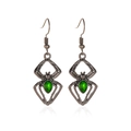 Halloween vintage spider earrings set with striking green teardrop gemstones - Green Spider Earrings