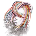 Cordones de collar encerados de 45cm de colores con cierres de langosta y cadena extendida - Longitud 50cm-1.5mm / Multicolor