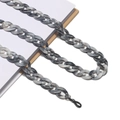 Macro shot of grey marble acrylic eyeglass chain with durable metal lobster clasps - 21 Grey