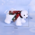 Orsetto polare natalizio con sciarpa a quadri, misure 13cm di lunghezza e 7cm di altezza - Sciarpa a Quadri Rosso Verde Orso Bianco