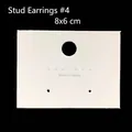 White earring display card with hanging hole and nyunyu text measuring 8x6 centimeters - Earring Card #4 (Approx. 100Pcs)