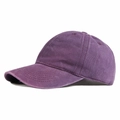Classic purple washed cotton baseball cap with vintage distressed finish and curved brim - Light Purple