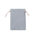 Detail shot of light grey canvas drawstring bag showing fabric texture and beige rope - Light Gray