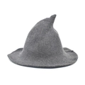 Chapeau de sorcière gris en tricot avec calotte pointue et larges bords, bonnet pointu élégant - M (56-58cm) / Gris clair