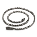 Collier hip hop pour homme en acier titane avec chaîne torsadée argent vintage - Argent Antique(KN87855-K)