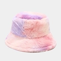 Bob en fausse fourrure pelucheuse avec dégradé de couleurs rose et violet doux - M (56-58cm) / Tie-Dye Violet Rose