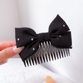 Schwarze gepunktete Haarkamm-Schleife für Mädchen mit feinen Zinken für Styling - Weiß Gepunktet Schwarz