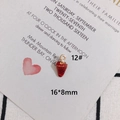 Detail of a 16x8mm red strawberry charm with gold loop for DIY jewelry making - 12# (16*8mm)