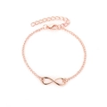 Minimalist infinity symbol bracelet in rose gold finish with adjustable lobster clasp - Classic Infinity Symbol (03玫瑰金1761) / Rose Gold
