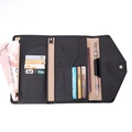 Portafoglio da viaggio RFID nero in pelle PU con scomparti per carte e porta passaporto - Nero