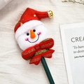 Matita pupazzo di neve di Natale con cappello rosso, campanellino d'oro e fusto verde per bambini - Pupazzo di Neve con Cappello Rosso / Fusto Verde