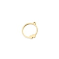 Golden titanium steel ring pendant featuring double heart charms for DIY jewelry making - Silver 2 Hearts