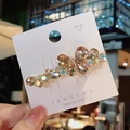 Funkelnde Haarklammer Schmetterling in Champagnergold mit bunten K9 Kristallen - Einzelstück / Champagner