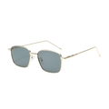 Chic square metal sunglasses with gold thorn textured frame and dark grey lenses - Gold Frame Grey Lens