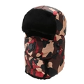 Gorro de aviador de camuflaje rojo con forro de felpa negra y válvula de respiración - Rojo