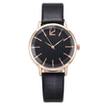 British style ladies quartz watch with black grid dial and rose gold accents - Black Check
