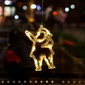 Hanging warm white LED Santa Claus silhouette window light for Christmas decor - Santa Claus