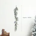 150cm frosted Christmas garland with antlers, pine cones and faux pine needles - Style G (150cm/Antler/Pinecone/Frosty Green)