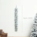150cm snowy cedar garland with pink berries and white flocking for Christmas decor - Style F (150cm/Pink Berry/Nordic Style)