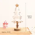 Approx. 32cm white faux fur felt mini Christmas tree with wooden star and heart charms - White Felt Christmas Tree (32x14cm)