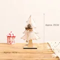Mini white felt Christmas tree with pine cones and wooden base, approx. 25cm height - White Felt Christmas Tree (25x15cm)