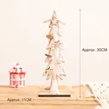 Mini sapin de Noël en bois blanc avec feutrine et corde de jute, hauteur de 30 cm - Sapin de Noël en Feutre Blanc (30x11cm)