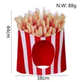 Funny French fries costume hat for parties measuring 44cm by 38cm in red and yellow - French Fries Headwear