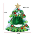 Chapeau de fête sapin de Noël vert avec étoile dorée et ornements, 44x38cm - Coiffe Arbre de Noël (WXC20096)