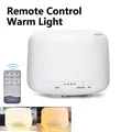 White ultrasonic aroma diffuser with warm light and wireless remote control feature - USB Plug / Warm Light - Remote Control