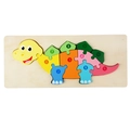 Educational wooden dinosaur puzzle toy with numbered blocks from 1 to 10 for kids - Stegosaurus