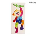 Colorful 3D wooden monkey puzzle with numbered blocks for toddler early learning - Monkey