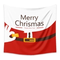 Christmas Santa suit tapestry in red and white with Merry Christmas festive greeting - 73*95CM (Brushed Fabric) / Bearded Santa Uniform Style(GT100542)